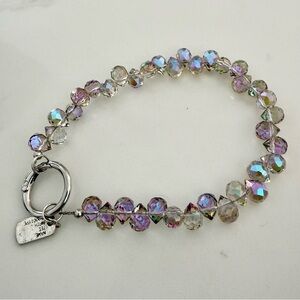 Crystal Bracelet with Heart key ring
